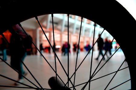 Silhouette Of Bicycle Wheel photo