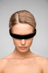 Topless Woman Wearing Black Headband photo