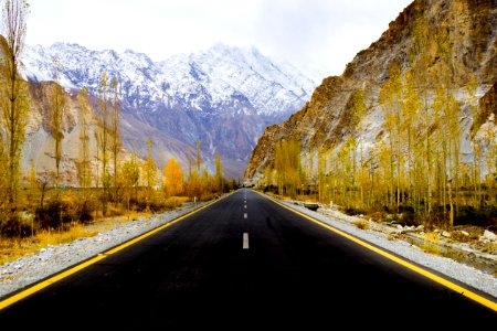 Asphalt Road Between Rock Mountains