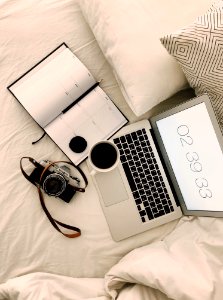Macbook Air On White Textile
