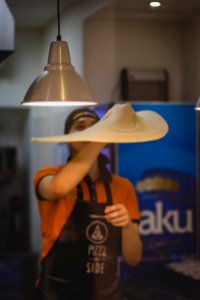 Person Making Pizza Dough