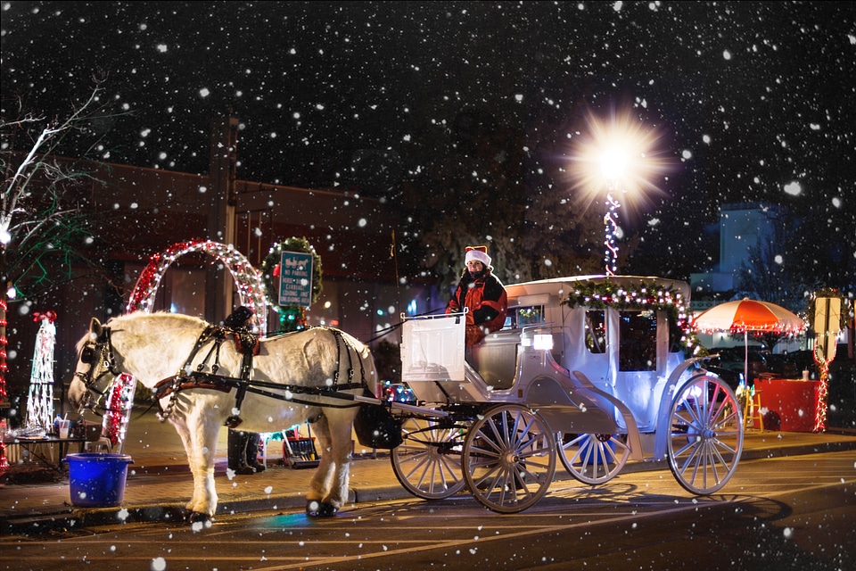 Christmas winter snowing