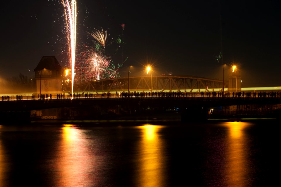 Reflection Night Bridge Body Of Water
