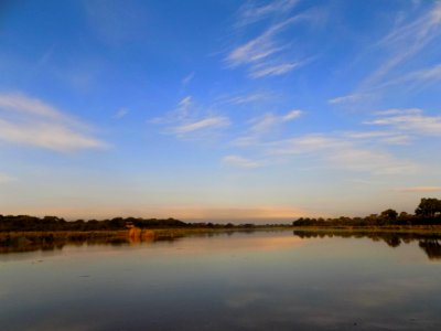 Sky Reflection Waterway Horizon photo