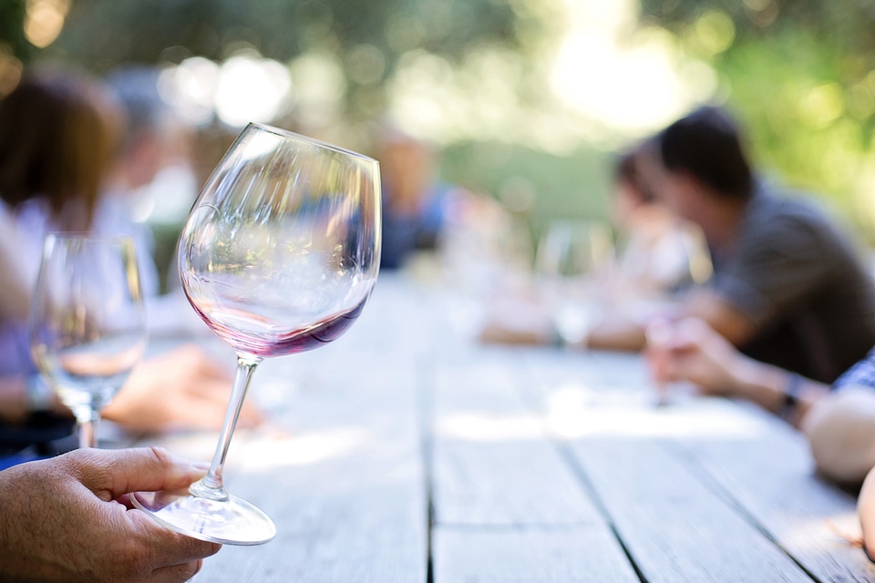 Glass wine tasting winery