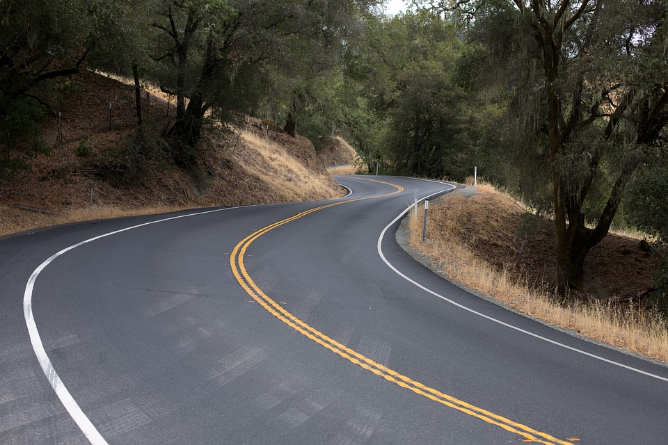 Curved road curvy road trip