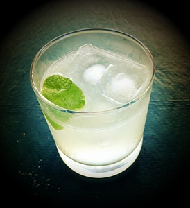 Grunge glass gin photo