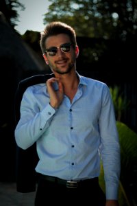 Mens Blue Dress Shirt photo