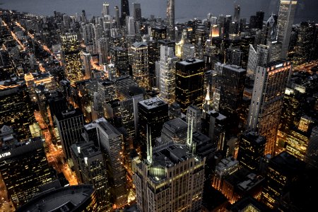 Aerial Photography Of Building City Lights photo