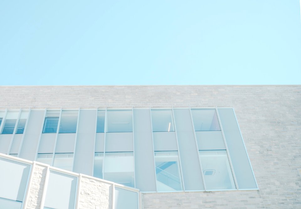 Gray Wall With Windows With Silver Frame