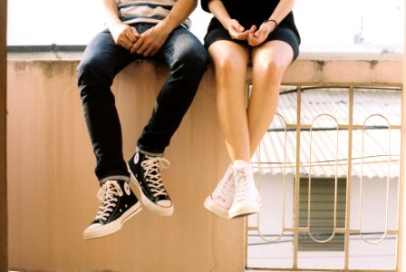 Woman Wearing White High-top Shoes