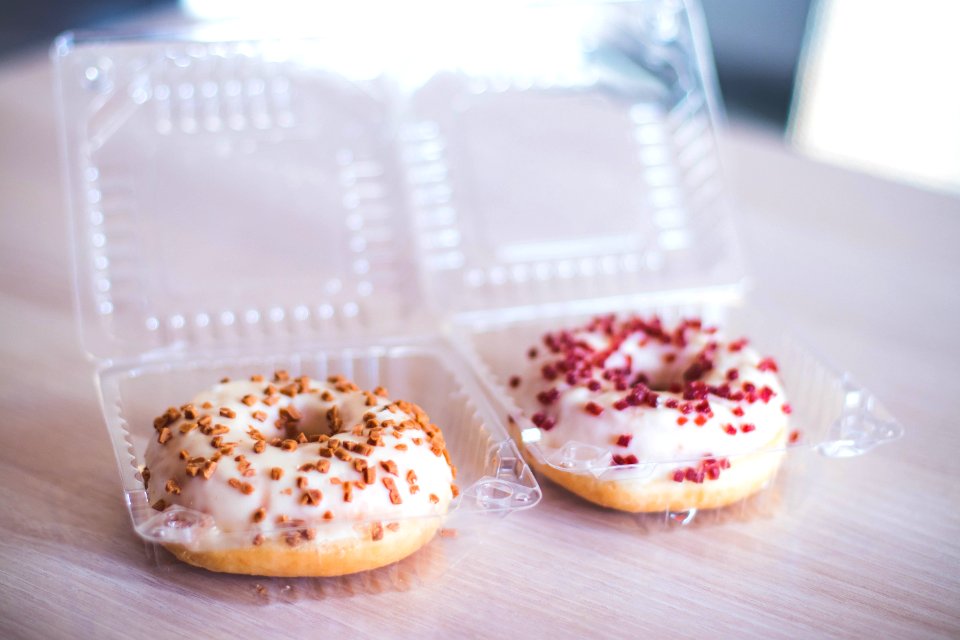 Two Donuts In Clear Plastic Packs
