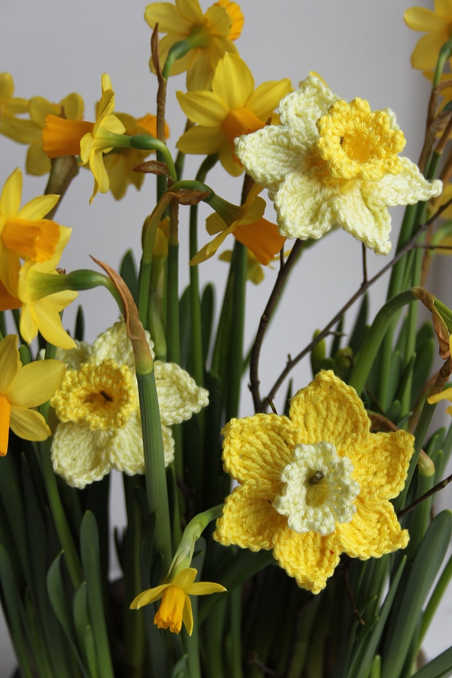 Crochet yellow spring
