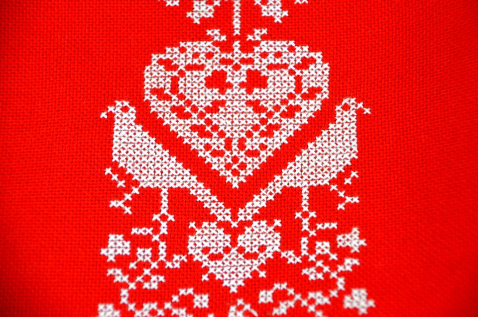Red, Needlework, Embroidery, Textile