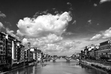 Sky, Cloud, Reflection, Black And White photo