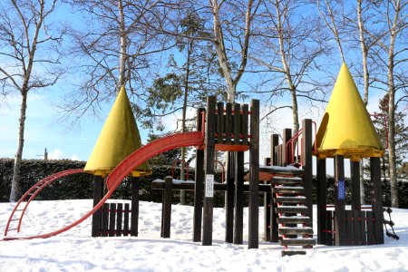 Snow, Public Space, Winter, Playground photo