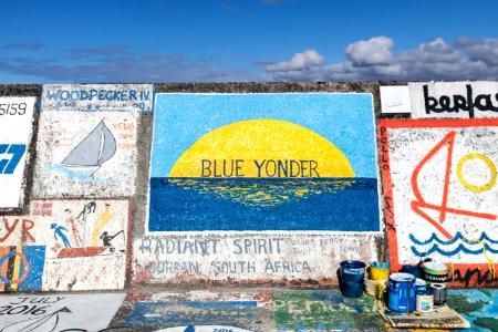 Wall, Mural, Advertising, Water photo