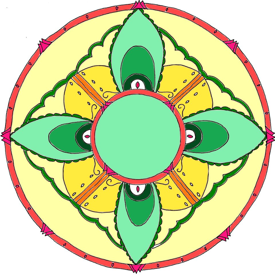 Green, Leaf, Flower, Circle
