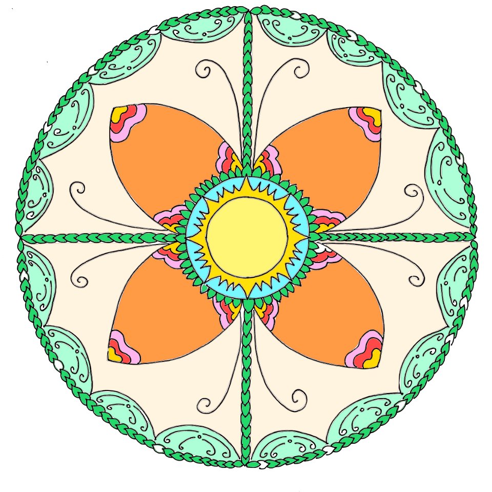 Flower, Leaf, Circle, Design