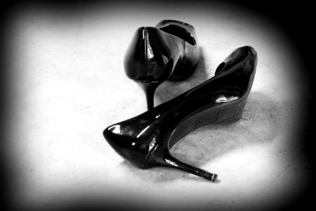 Black, Black And White, Footwear, High Heeled Footwear