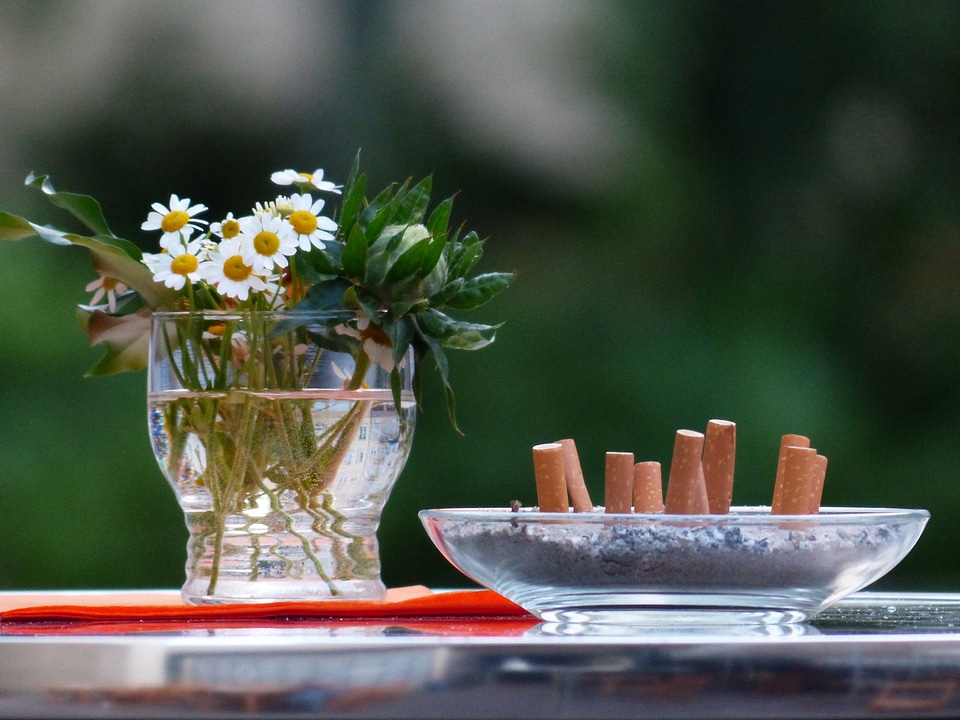 Tilt smoking ashtray photo