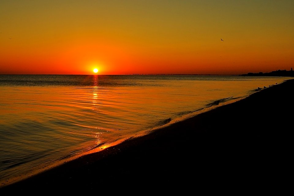 Horizon, Sunset, Sunrise, Sea