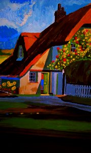 Sky, Landmark, Painting, House