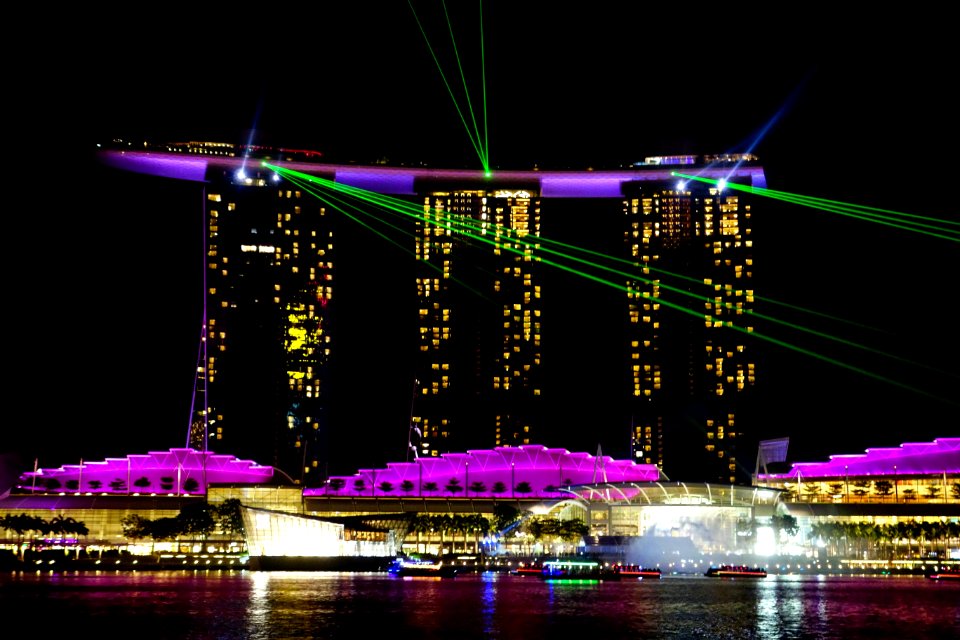 Reflection, Purple, Structure, Night