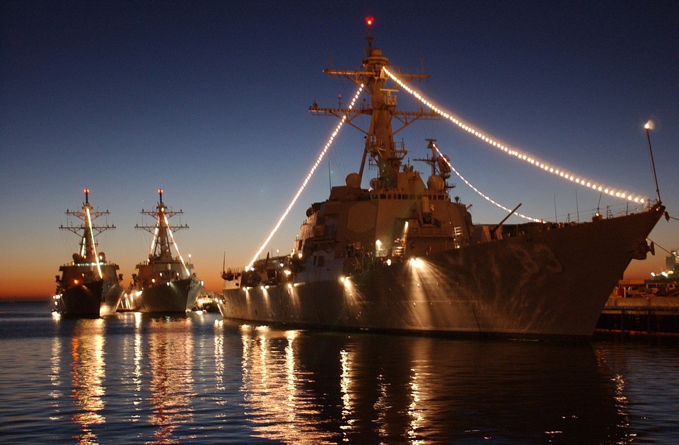 Harbor water ships