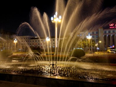 Fountain, Water, Water Feature, Night photo