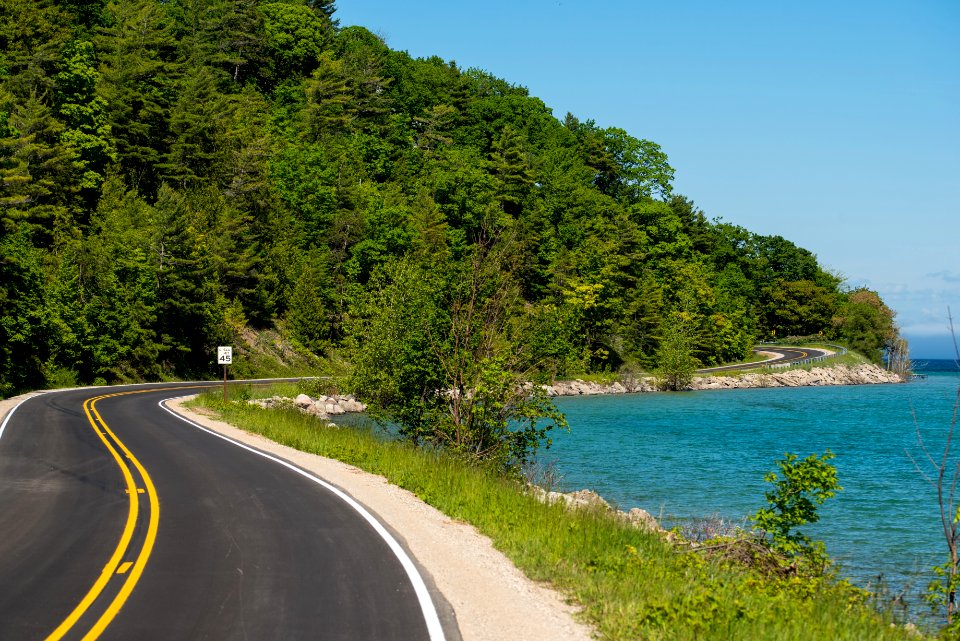 Road, Coast, Vegetation, Promontory