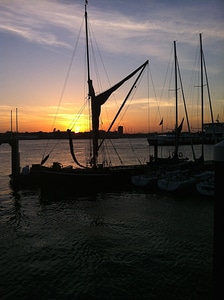 Sunset boats marina photo