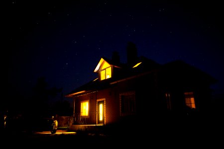 Sky, Night, House, Light photo