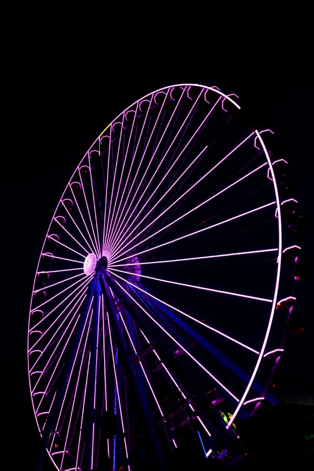 Ferris Wheel, Tourist Attraction, Purple, Light