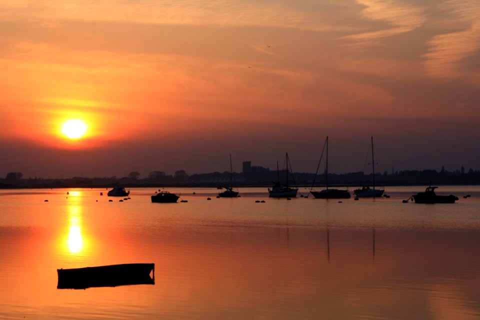 Sky, Reflection, Sunset, Afterglow