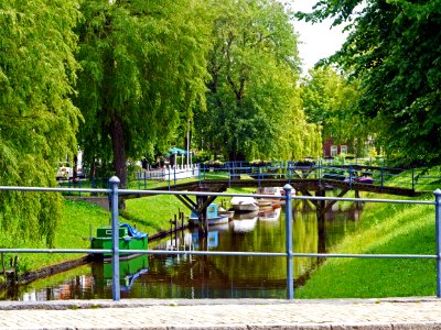 Waterway, Water, Green, Reflection