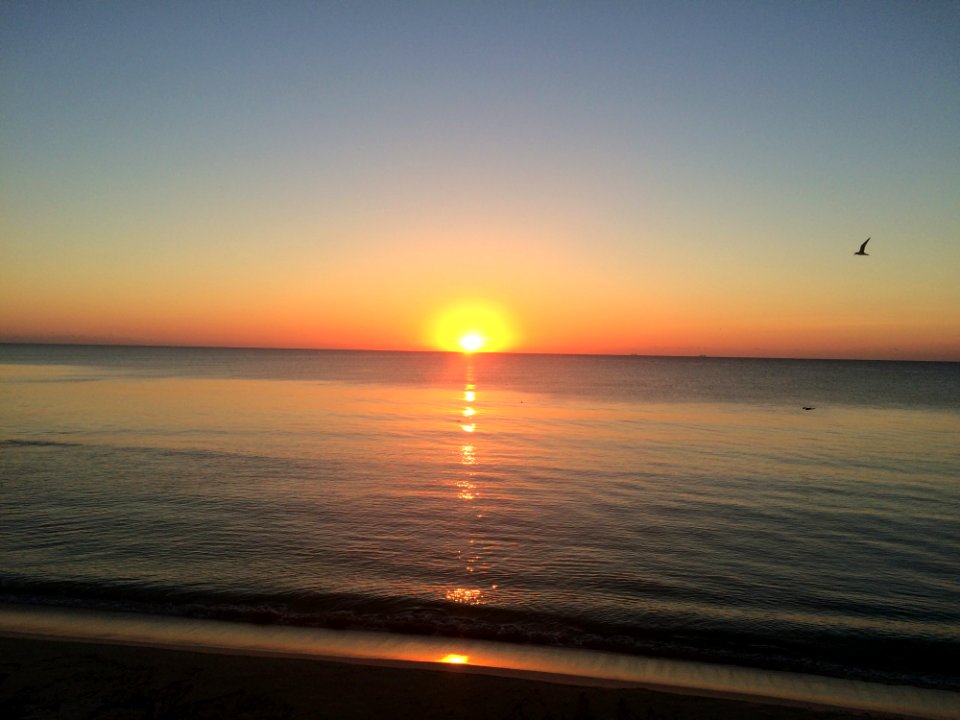 Horizon, Sea, Sunrise, Sky