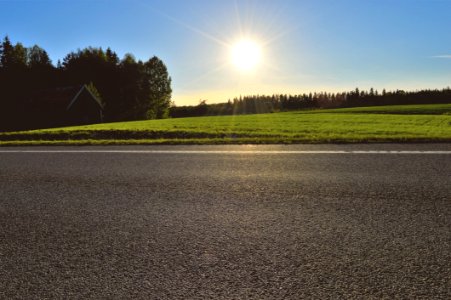 Road, Asphalt, Sky, Field