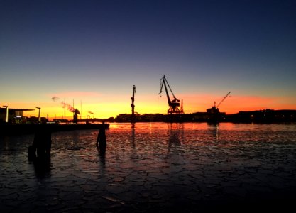 Sky, Sunset, Sea, Waterway photo