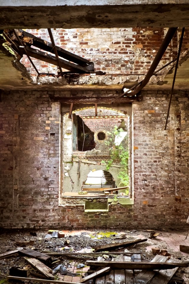 Ruins, Wood, House, Window