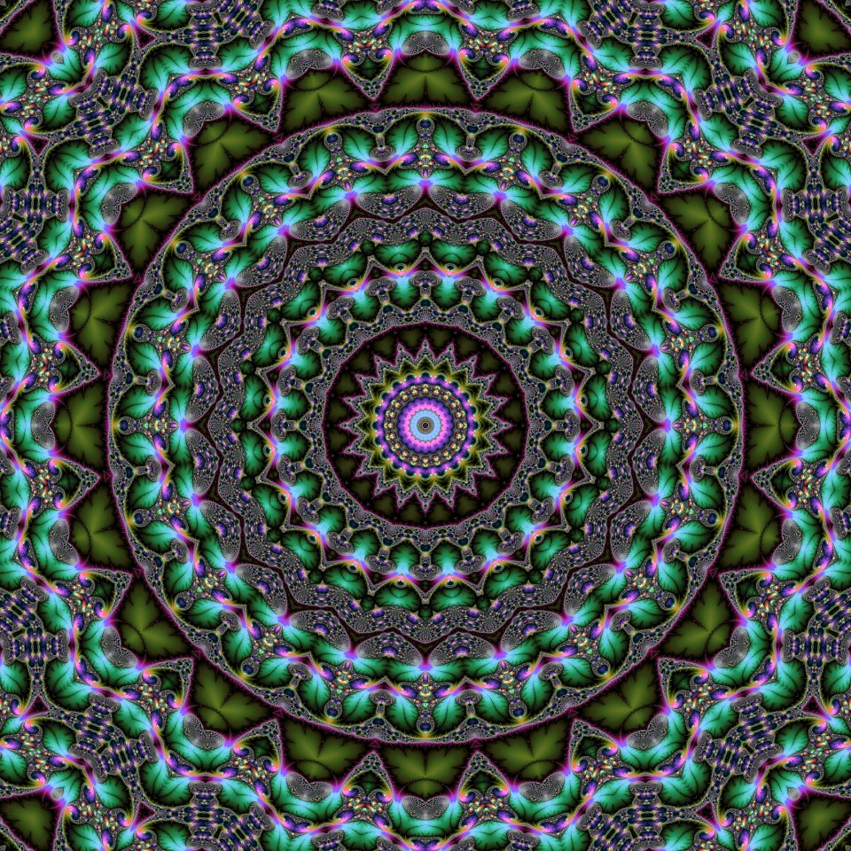 Green, Purple, Kaleidoscope, Pattern