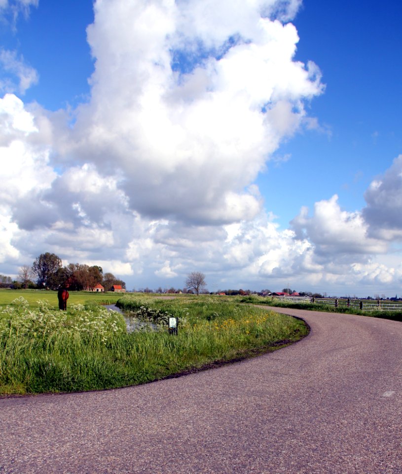 Cloud, Sky, Road, Field