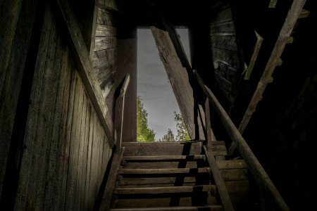 Structure, Stairs, Darkness, Wood photo