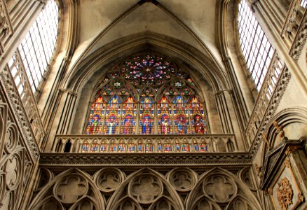 Stained Glass, Cathedral, Medieval Architecture, Place Of Worship photo
