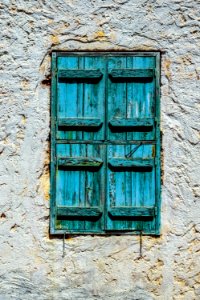 Blue, Wall, Window, Facade
