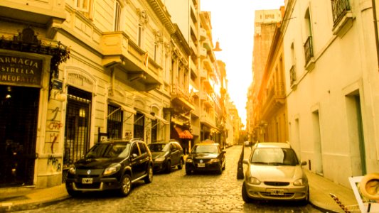 Car, Yellow, Street, Town