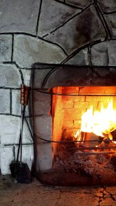 Hearth, Heat, Wall, Fireplace photo