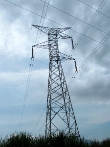 Transmission Tower, Overhead Power Line, Electricity, Sky photo