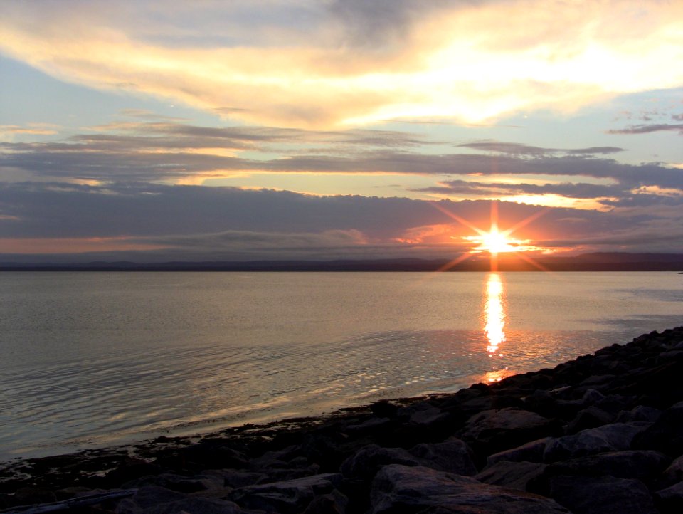 Sea, Horizon, Sky, Sunset