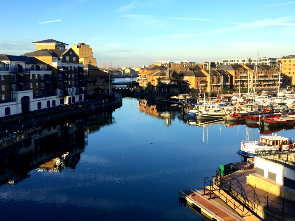 Reflection, Waterway, City, Sky